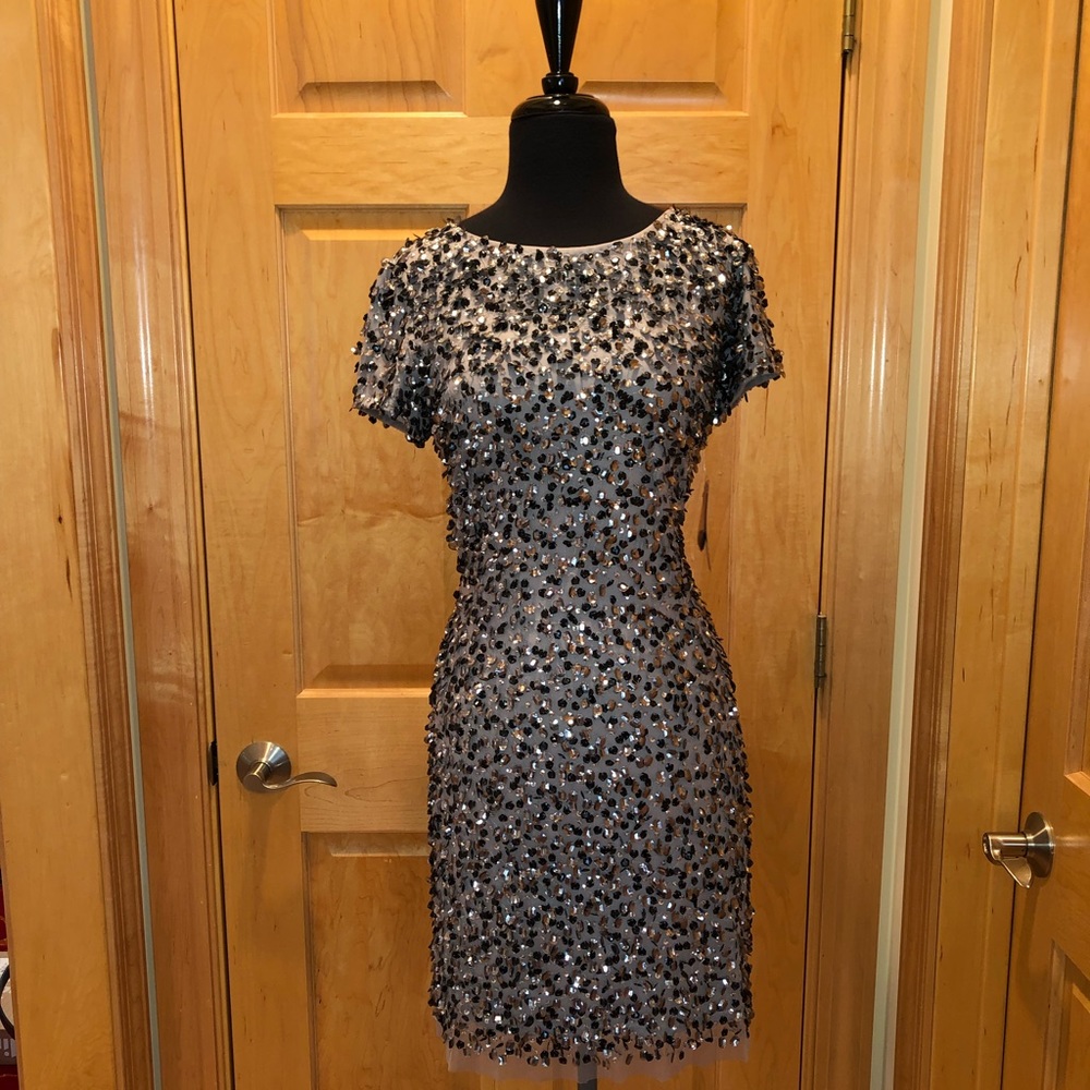 Jovani black and silver cocktail dress